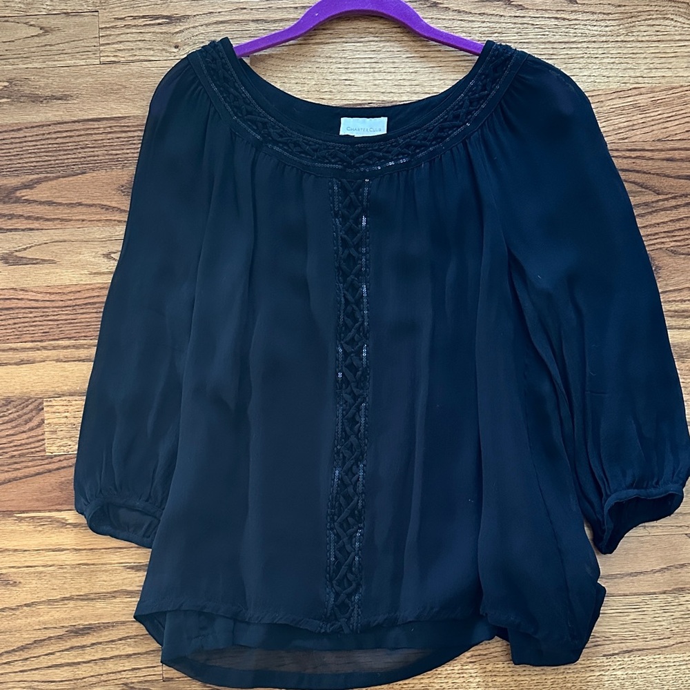 Charter Club Elegant Black Blouse